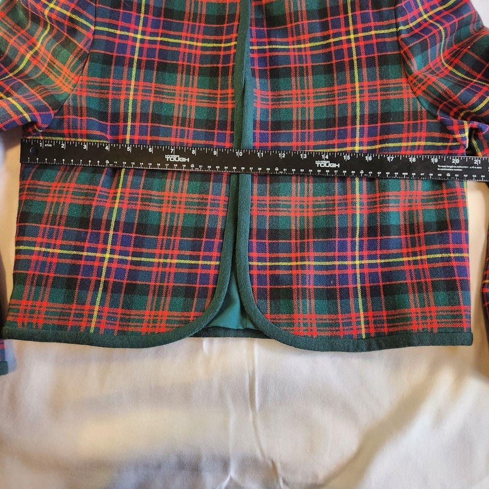 HANDMADE By R.A. Plaid Blazer Womens Small 1940s 50s Jacket Red Green VTG - Picture 5 of 6